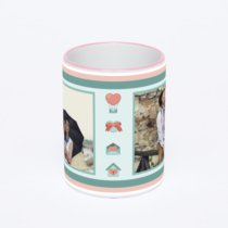 Кружка с розовой ручкой и ободком