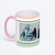 Кружка с розовой ручкой и ободком