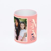 Кружка с розовой ручкой и ободком