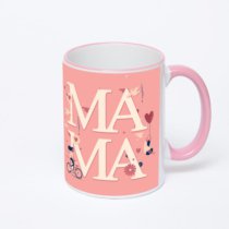 Кружка с розовой ручкой и ободком