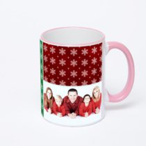 Кружка с розовой ручкой и ободком