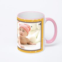 Кружка с розовой ручкой и ободком