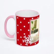 Кружка с розовой ручкой и ободком