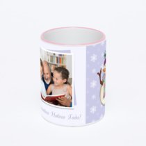 Кружка с розовой ручкой и ободком