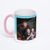 Кружка с розовой ручкой и ободком