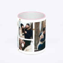 Кружка с розовой ручкой и ободком