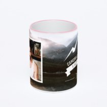 Кружка с розовой ручкой и ободком