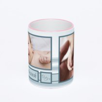 Кружка с розовой ручкой и ободком