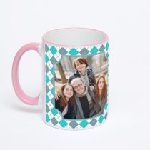 Кружка с розовой ручкой и ободком