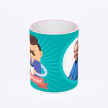 Кружка с розовой ручкой и ободком