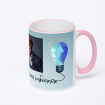 Кружка с розовой ручкой и ободком