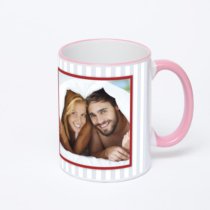 Кружка с розовой ручкой и ободком