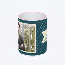 Кружка с розовой ручкой и ободком