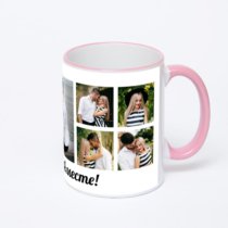 Кружка с розовой ручкой и ободком