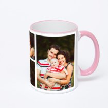 Кружка с розовой ручкой и ободком