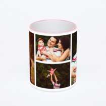 Кружка с розовой ручкой и ободком