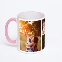 Кружка с розовой ручкой и ободком