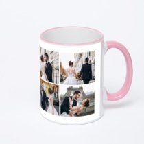 Кружка с розовой ручкой и ободком