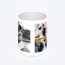 Кружка с розовой ручкой и ободком