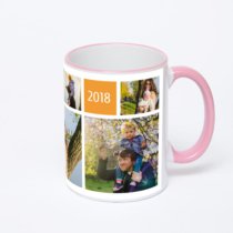 Кружка с розовой ручкой и ободком