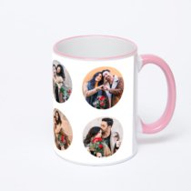 Кружка с розовой ручкой и ободком