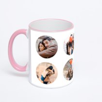 Кружка с розовой ручкой и ободком