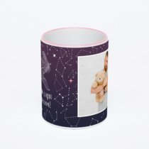 Кружка с розовой ручкой и ободком