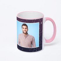 Кружка с розовой ручкой и ободком