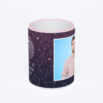 Кружка с розовой ручкой и ободком