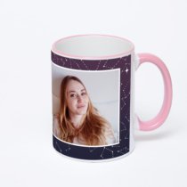 Кружка с розовой ручкой и ободком