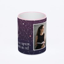 Кружка с розовой ручкой и ободком