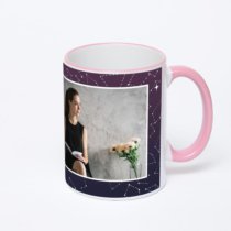 Кружка с розовой ручкой и ободком