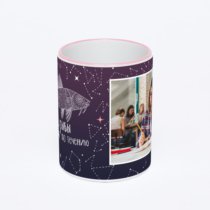 Кружка с розовой ручкой и ободком