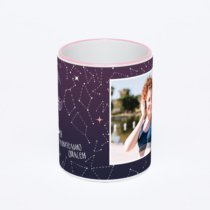 Кружка с розовой ручкой и ободком