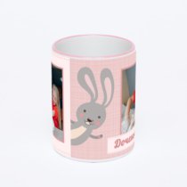 Кружка с розовой ручкой и ободком