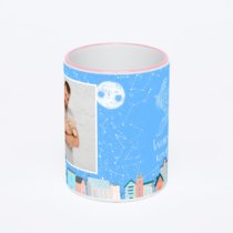 Кружка с розовой ручкой и ободком