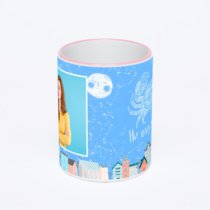 Кружка с розовой ручкой и ободком