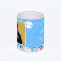 Кружка с розовой ручкой и ободком