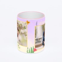 Кружка с розовой ручкой и ободком