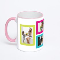 Кружка с розовой ручкой и ободком