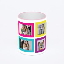 Кружка с розовой ручкой и ободком