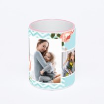 Кружка с розовой ручкой и ободком