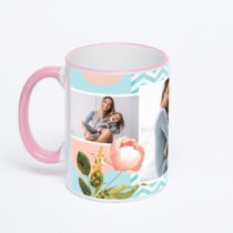 Кружка с розовой ручкой и ободком