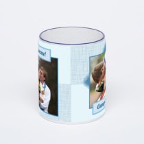 Кружка с тёмно-синей ручкой и ободком