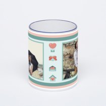 Кружка с тёмно-синей ручкой и ободком