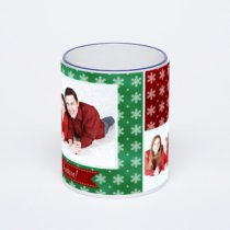 Кружка с тёмно-синей ручкой и ободком