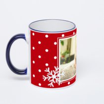 Кружка с тёмно-синей ручкой и ободком