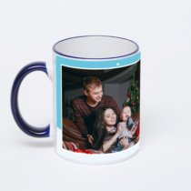 Кружка с тёмно-синей ручкой и ободком