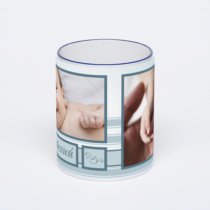 Кружка с тёмно-синей ручкой и ободком