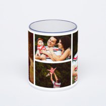 Кружка с тёмно-синей ручкой и ободком